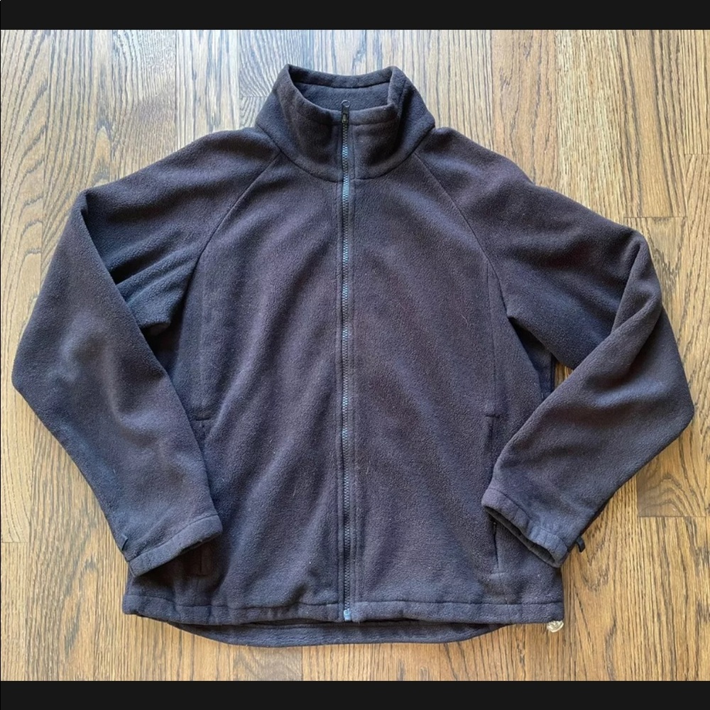 Columbia Womens Size L Fleece Jacket Black Full Zip Pullover Polyester